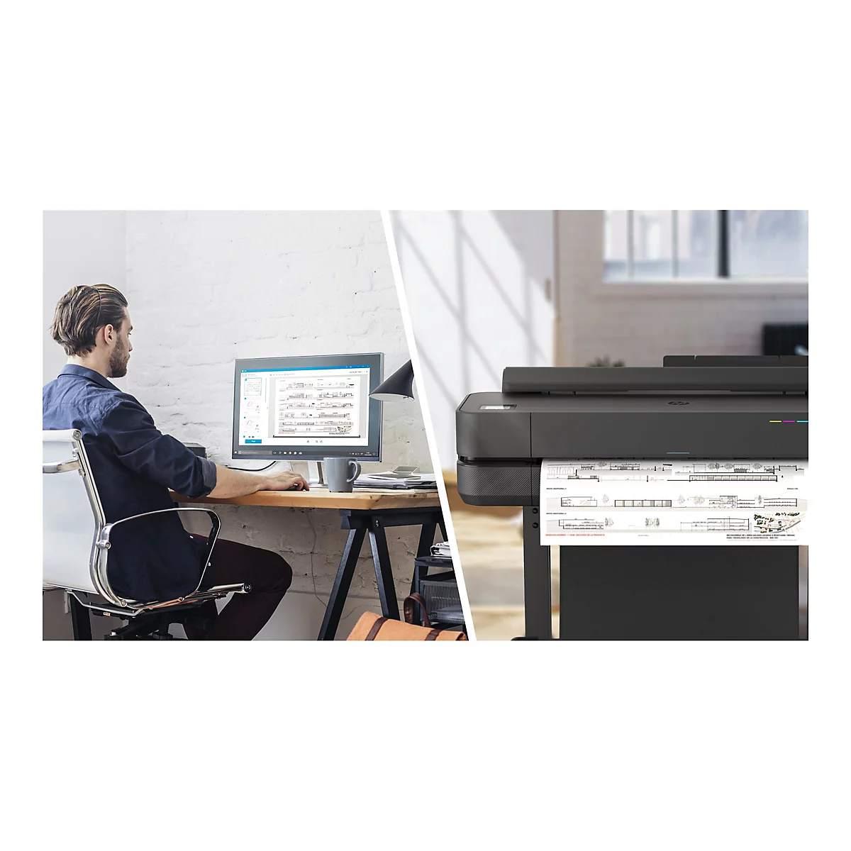 HP DesignJet T650 - 610 mm (24') Großformatdrucker - Farbe - Tintenstrahl - Rolle (61 cm) - 2400 x 1200 dpi