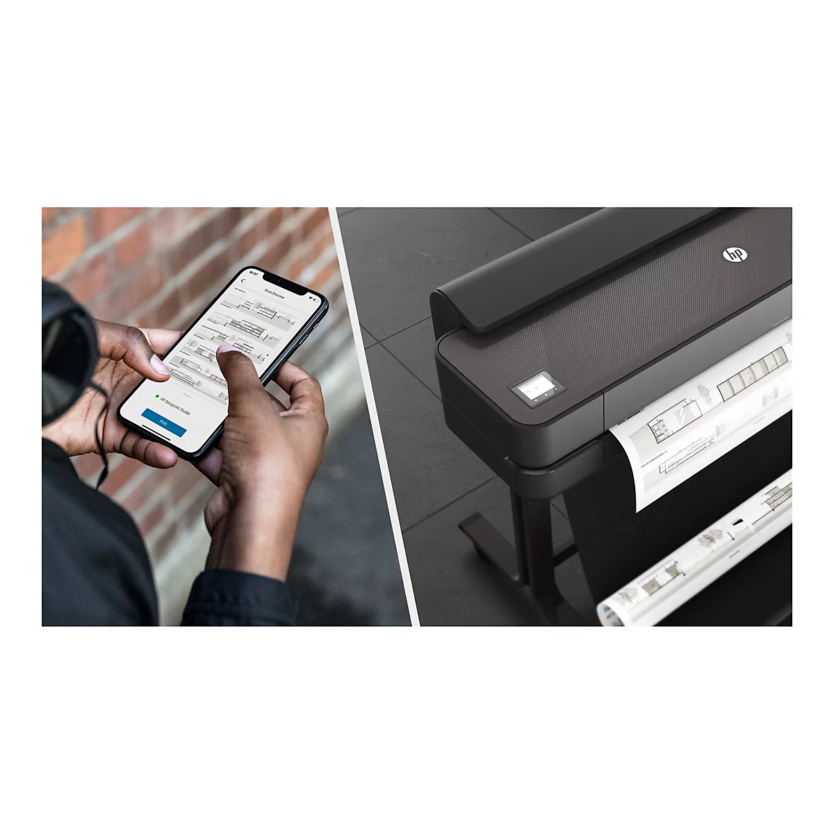 HP DesignJet T650 - 914 mm (36') Großformatdrucker - Farbe - Tintenstrahl - A0, ANSI D, Rolle (91,4 cm x 45,7 m) - 2400 x 1200 dpi