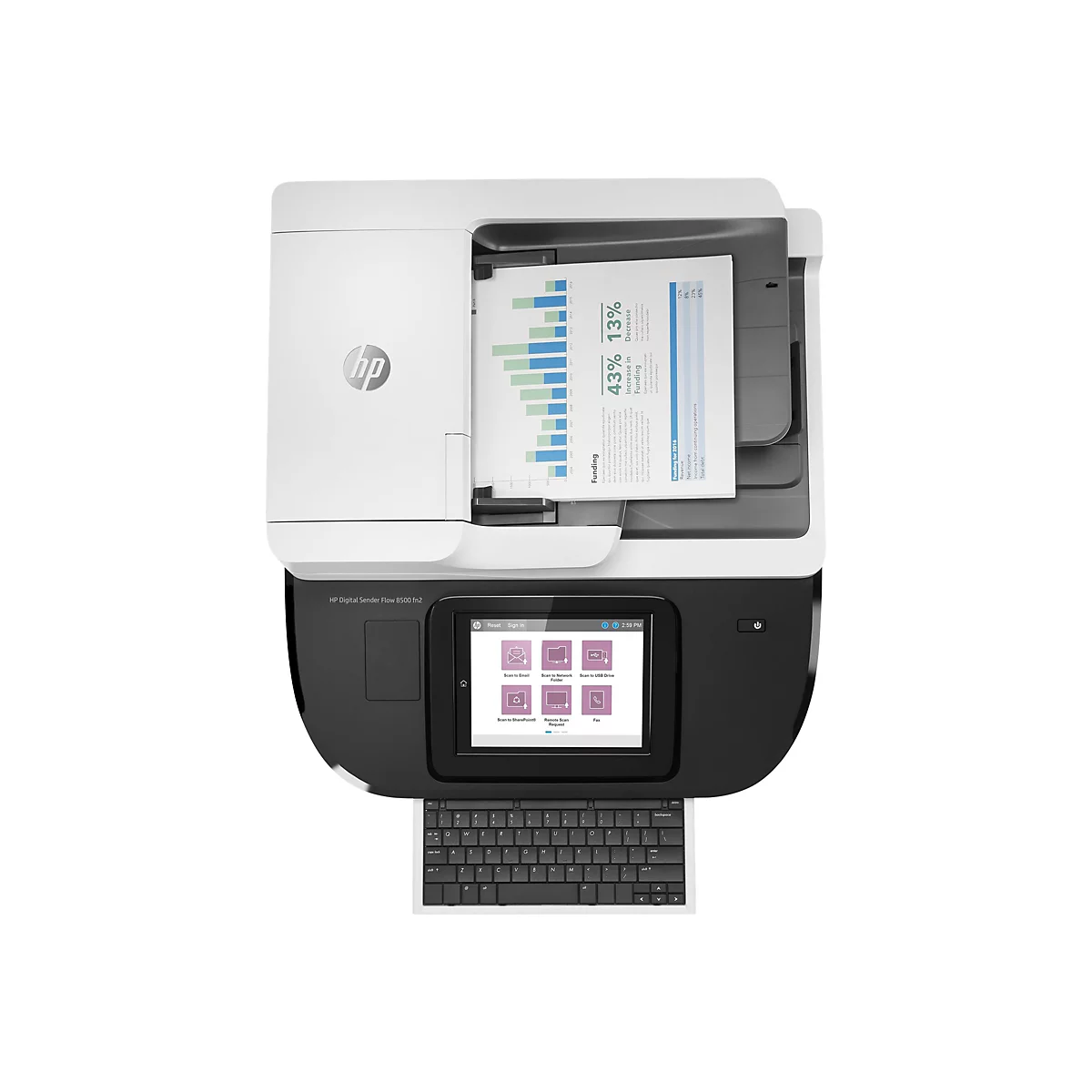 HP Digital Sender Flow 8500fn2 - Dokumentenscanner - Desktop-Gerät - USB 2.0, Gigabit LAN, USB 2.0 (Host)