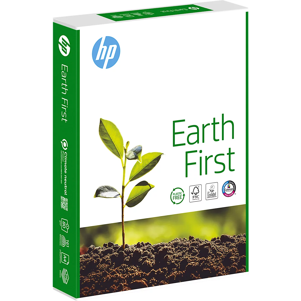 HP Earth First CHP140 kopieerpapier, DIN A4, 80 g/m², zuiver wit, 1 doos = 5 x 500 vellen