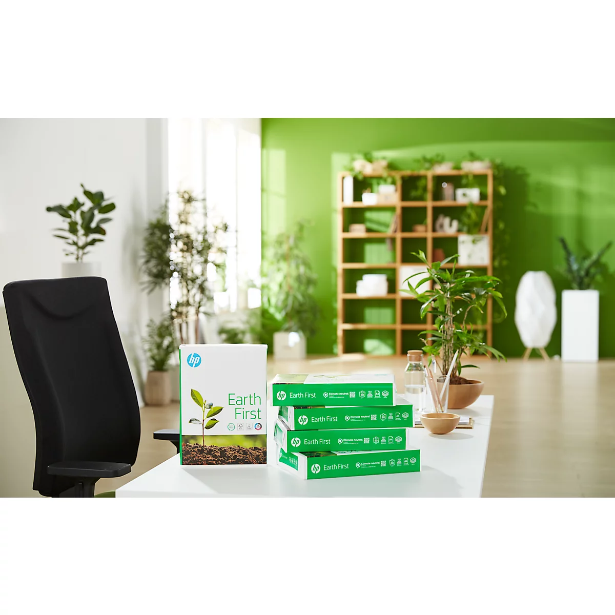 HP Earth First CHP140 kopieerpapier, DIN A4, 80 g/m², zuiver wit, 1 doos = 5 x 500 vellen
