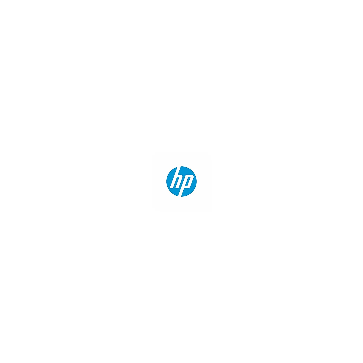 Blaues HP Logo: Ein weißes „hp“ in einem blauen Kreis.