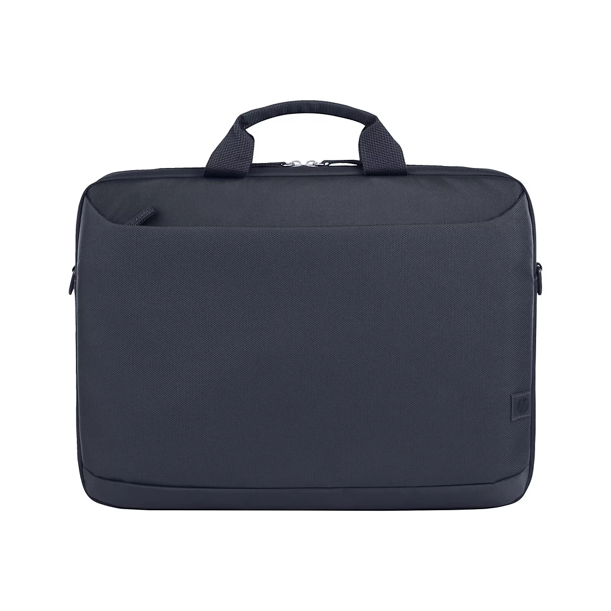 Dunkelblaue Laptoptasche mit Tragegriff und ReiÃŸverschluss. Auf der Vorderseite befindet sich eine flache Tasche.