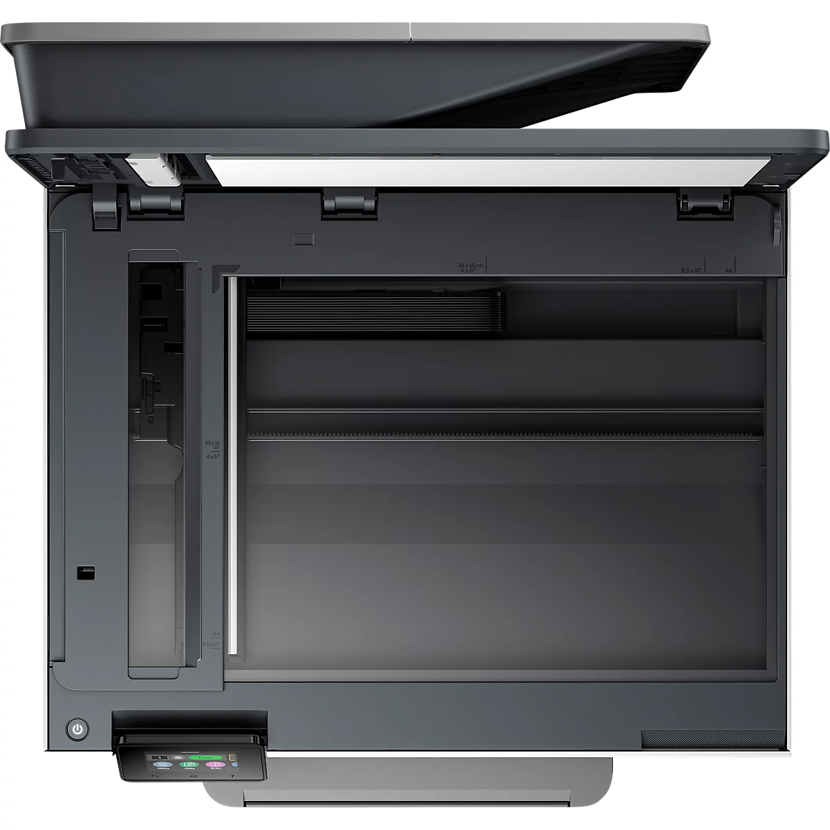 HP OfficeJet Pro 9120e All-in-One Tintenstrahldrucker, 1.200 dpi, 2,7 Zoll Touch-Display, Dual-Band Wi-Fi/LAN, USB 2.0, weiß