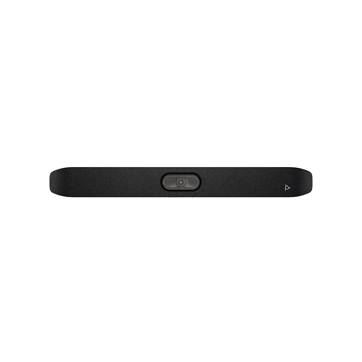 Schwarze, längliche Webcam mit Linse und Logo.