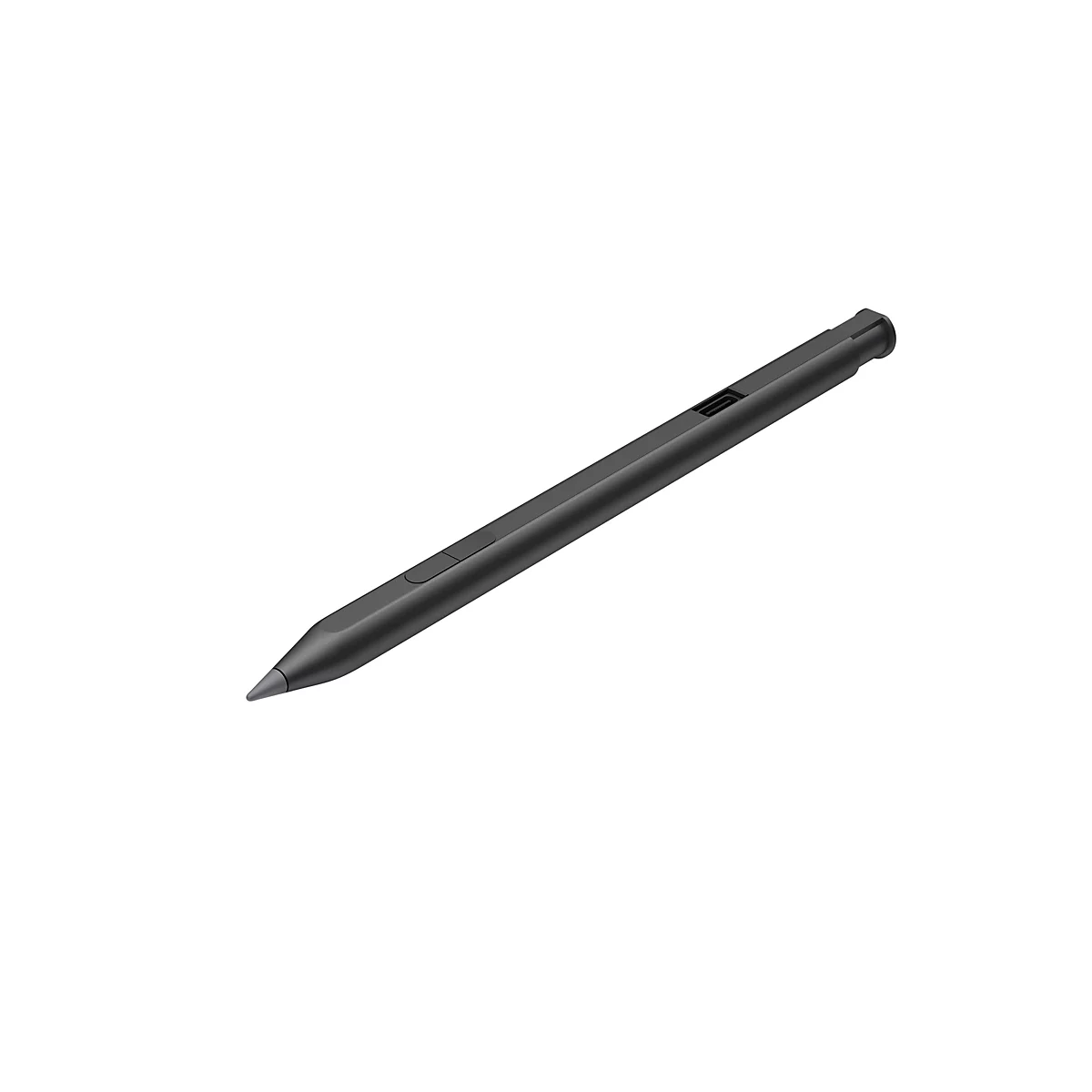 Schwarzer Stylus-Stift auf weißem Hintergrund.