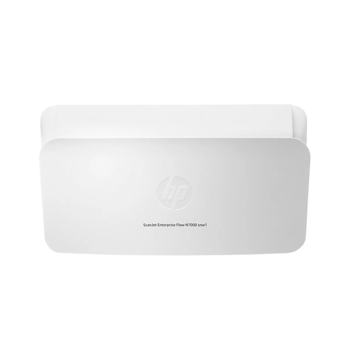 Weißer HP-Scanner, ScanJet Enterprise Flow N7000 snw1, mit HP-Logo.