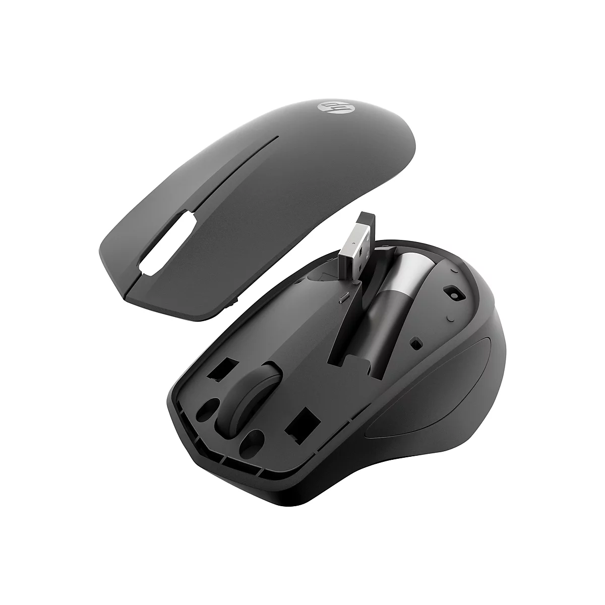 HP Silent 280M - Maus - kabellos - kabelloser Empfänger (USB) - Jet Black - für OMEN by HP Laptop 15; ENVY Laptop 13, 15; Laptop 14; Pavilion x360 Laptop