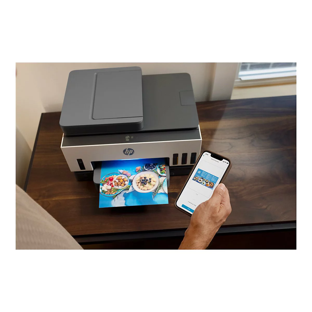 HP Smart Tank 7605 All-in-One - Multifunktionsdrucker - Farbe - Tintenstrahl - nachfüllbar - Letter A (216 x 279 mm)/A4 (210 x 297 mm) (Original)