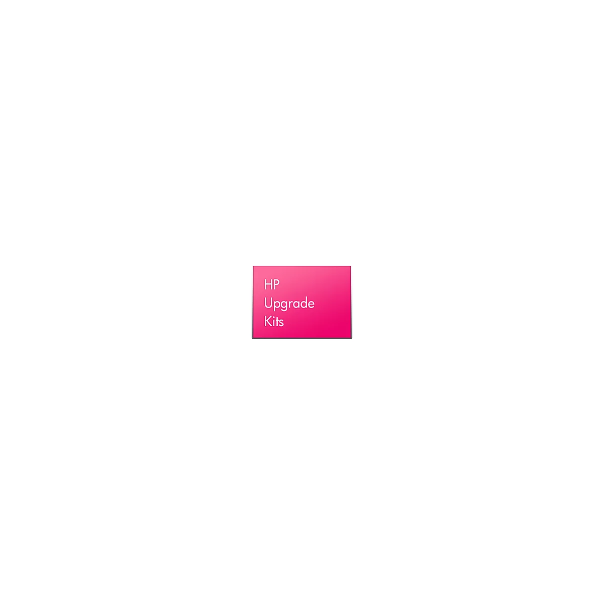 Auf pinkfarbenem Hintergrund: HP, Upgrade, Kits.