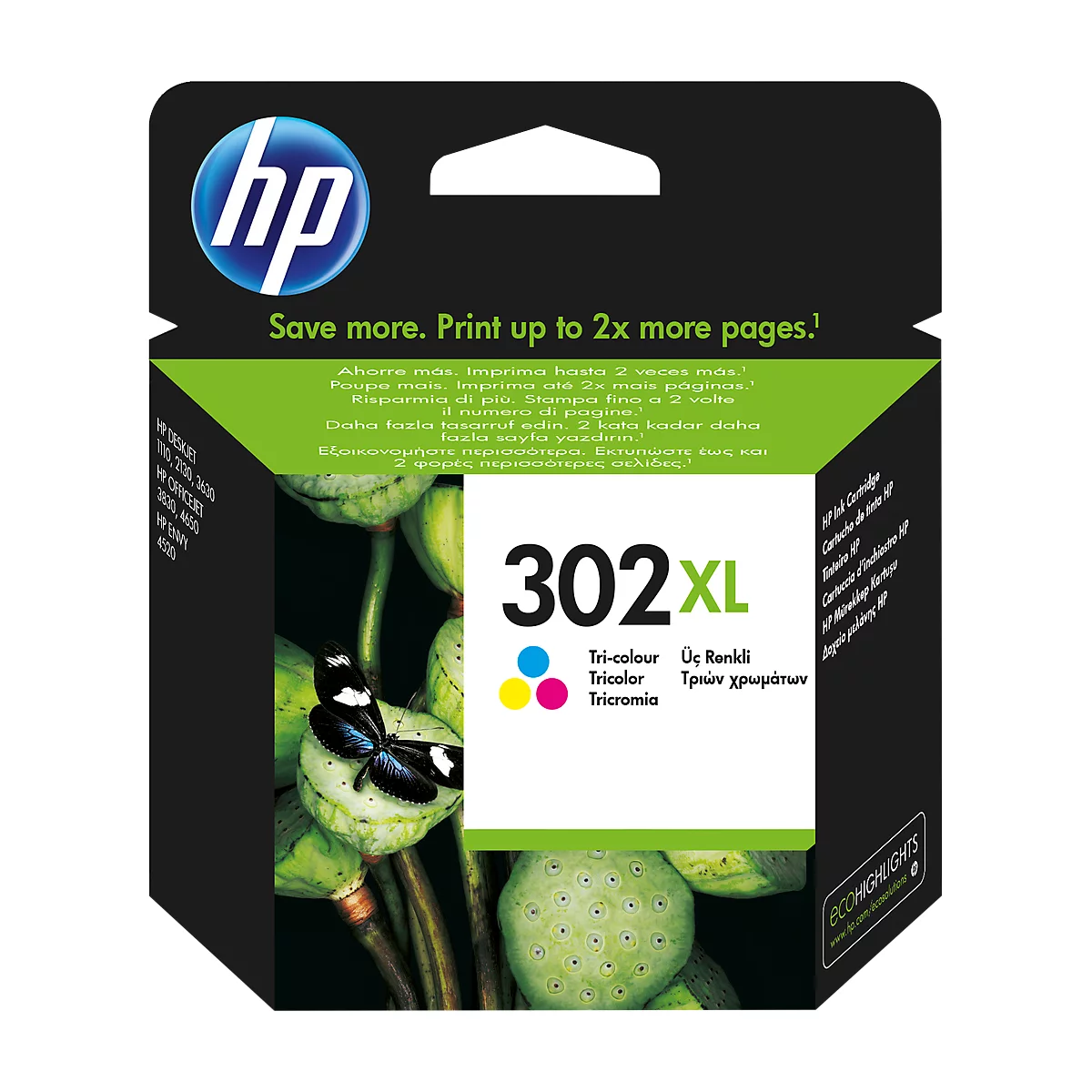 HP Tintenpatrone Nr. 302XL color (F6U67AE), original