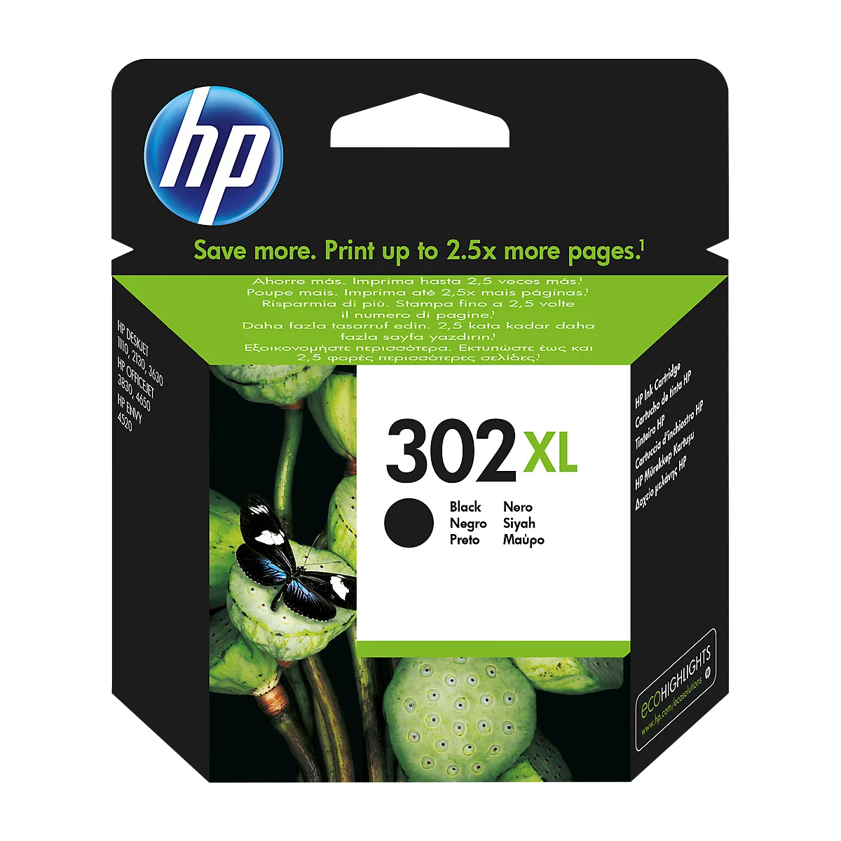 HP Tintenpatrone Nr. 302XL schwarz (F6U68AE), original