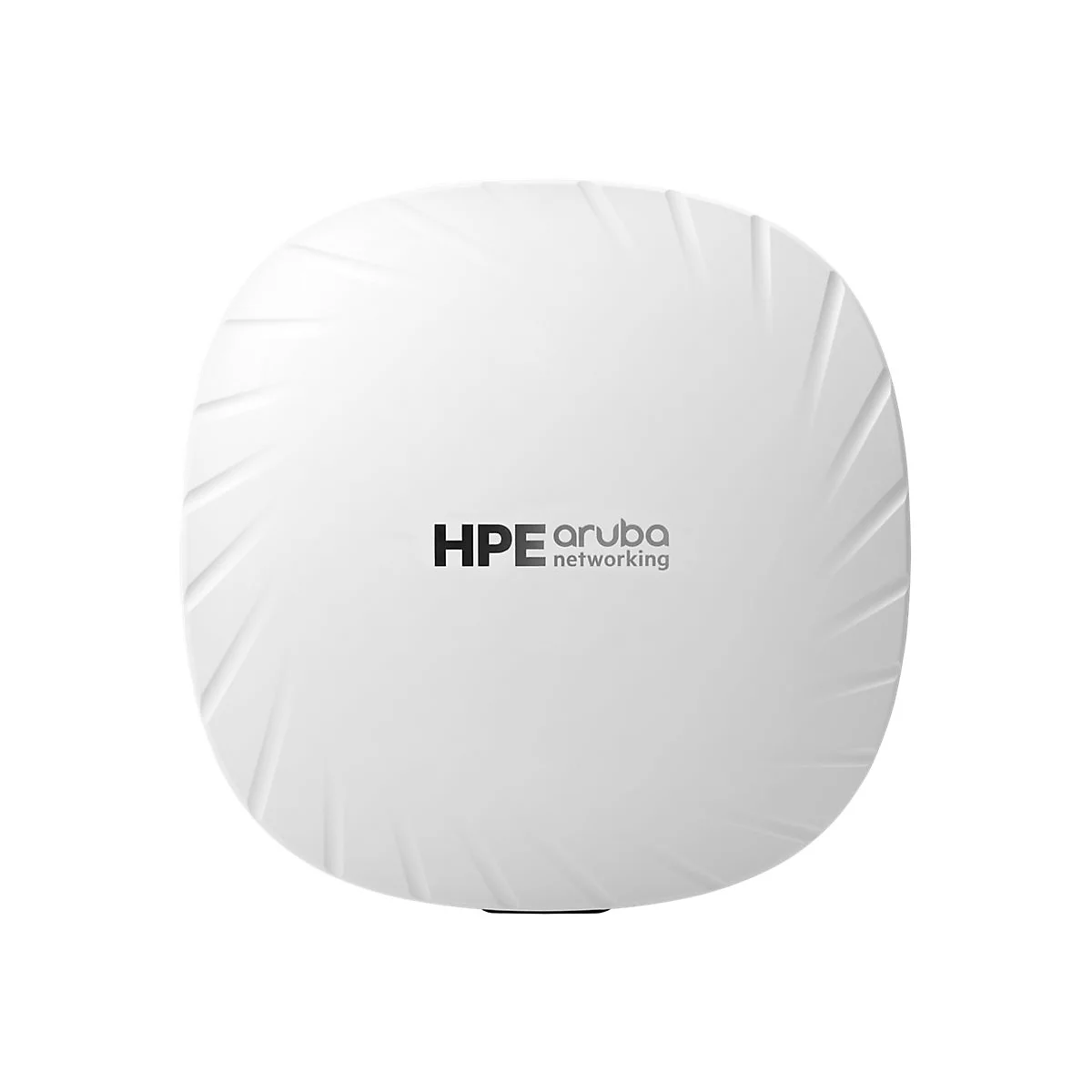 Appareil réseau HPE Aruba rond et blanc. Inscription : HPE Aruba networking.