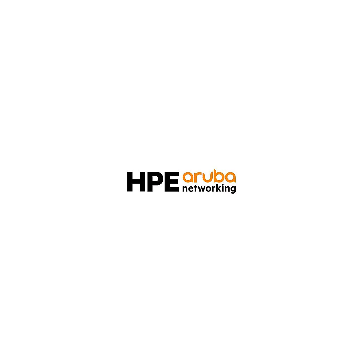 Logo HPE Aruba Networking. Lettres noires HPE et lettres oranges Aruba Networking.