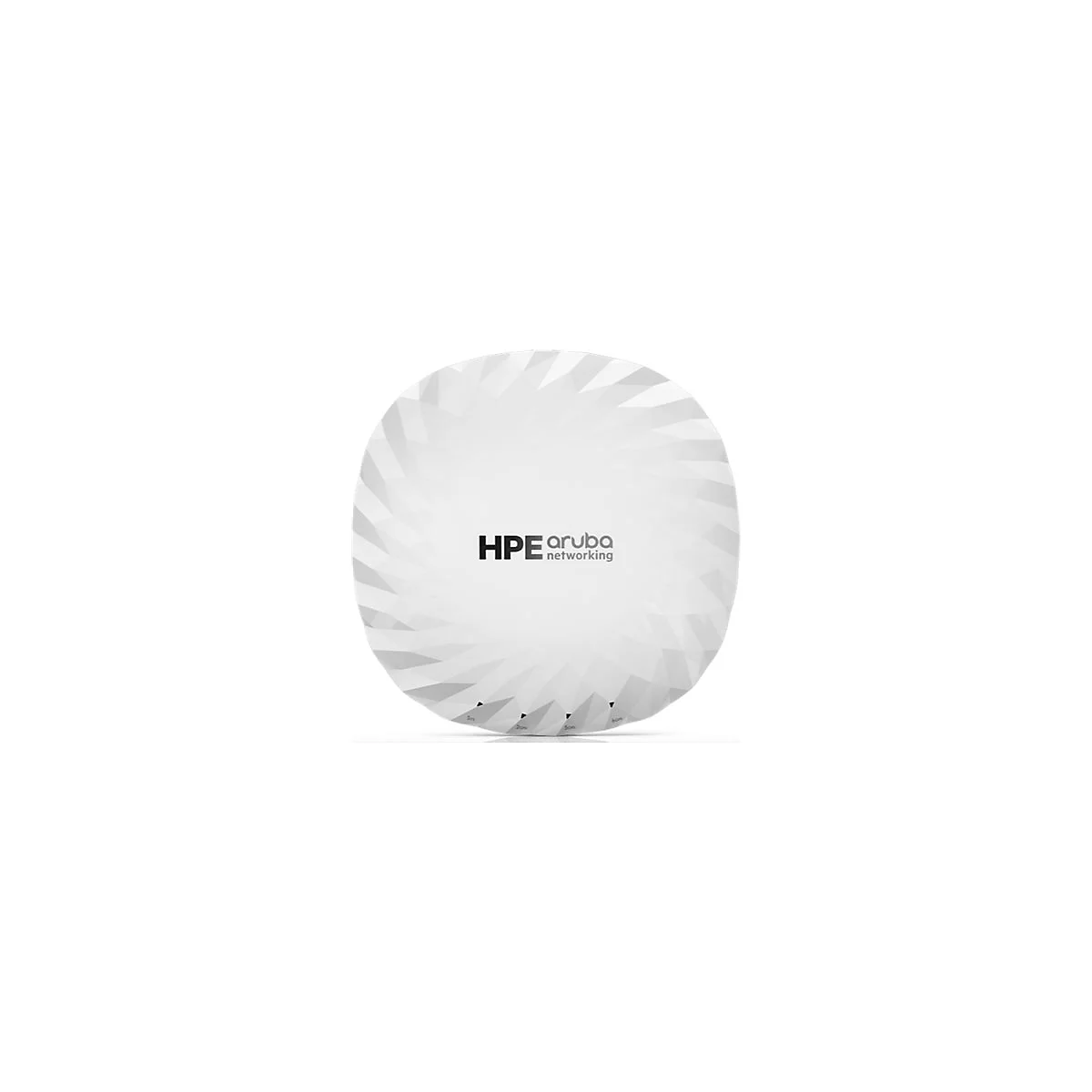 Runder, weißer WLAN-Zugangspunkt mit dem HPE Aruba Networking Logo.