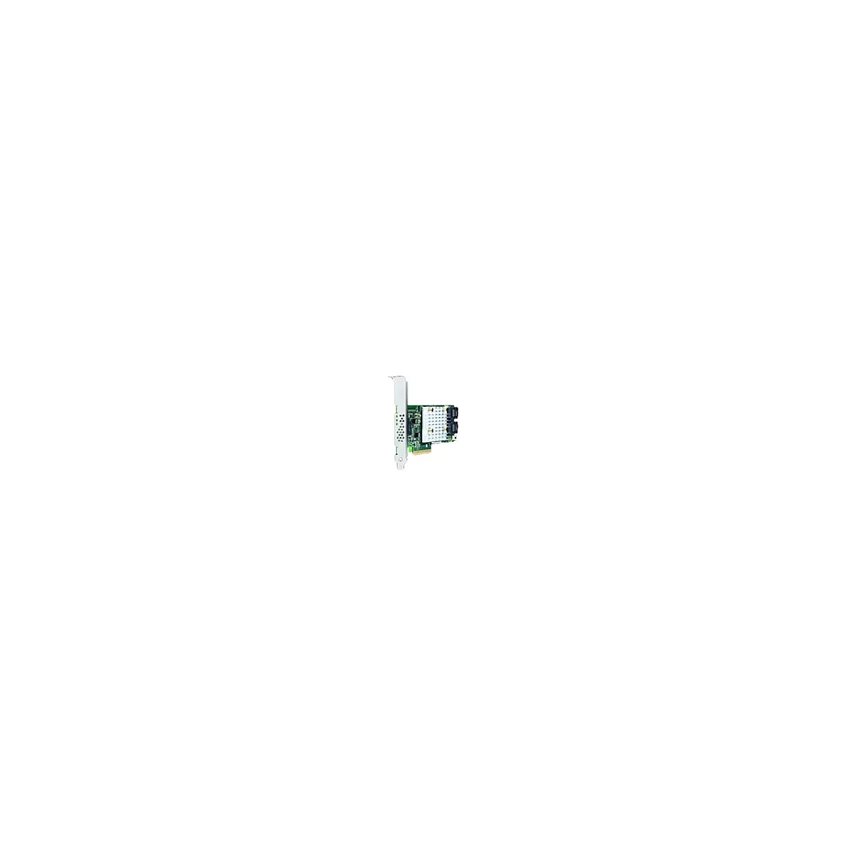 Eine grüne PC-Karte mit Metallgehäuse und Anschlüssen.