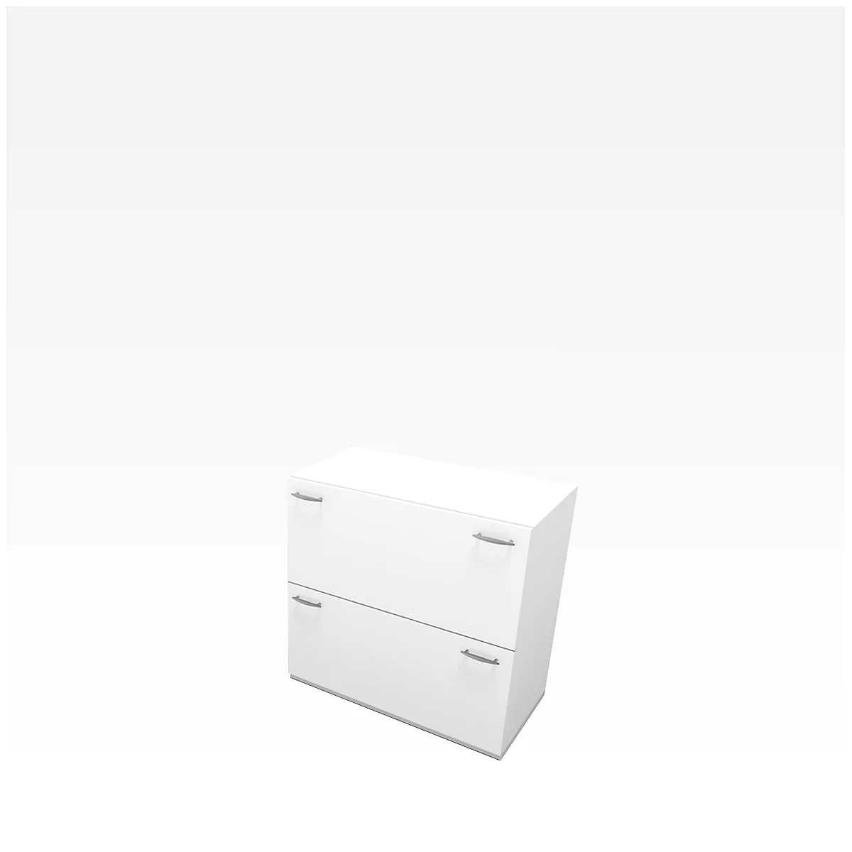HR cupboard X-TIME-WORK, 2 pull-outs, 860 x 430 x 860 mm, white/white