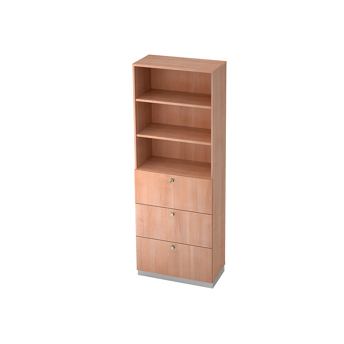 HR-Regalschrank, B 800 x T 420 mm, Nussbaum-Dekor