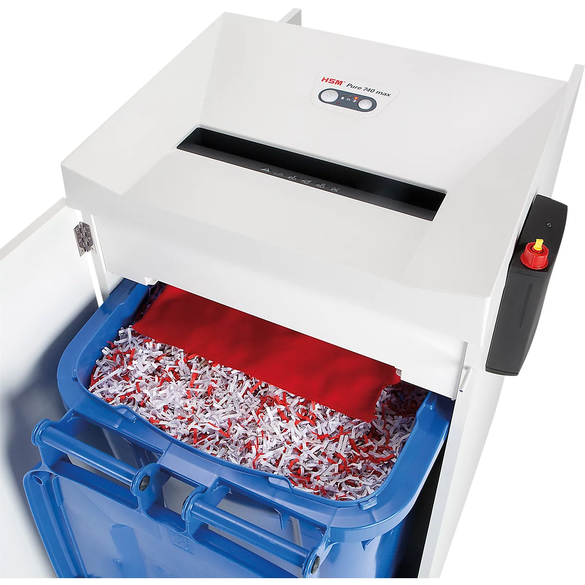 HSM Pure 740 max papiervernietiger, veiligheidsniveau 4, deeltjes 1,9 x 15 mm, 15 vel, wit