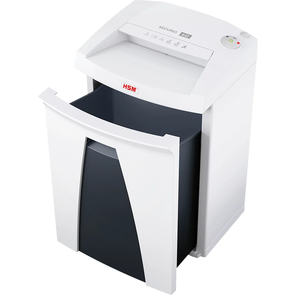 HSM SECURIO B22 papiervernietiger, veiligheidsniveau 2, strooksnede 3,9 mm, 15 vel, wit