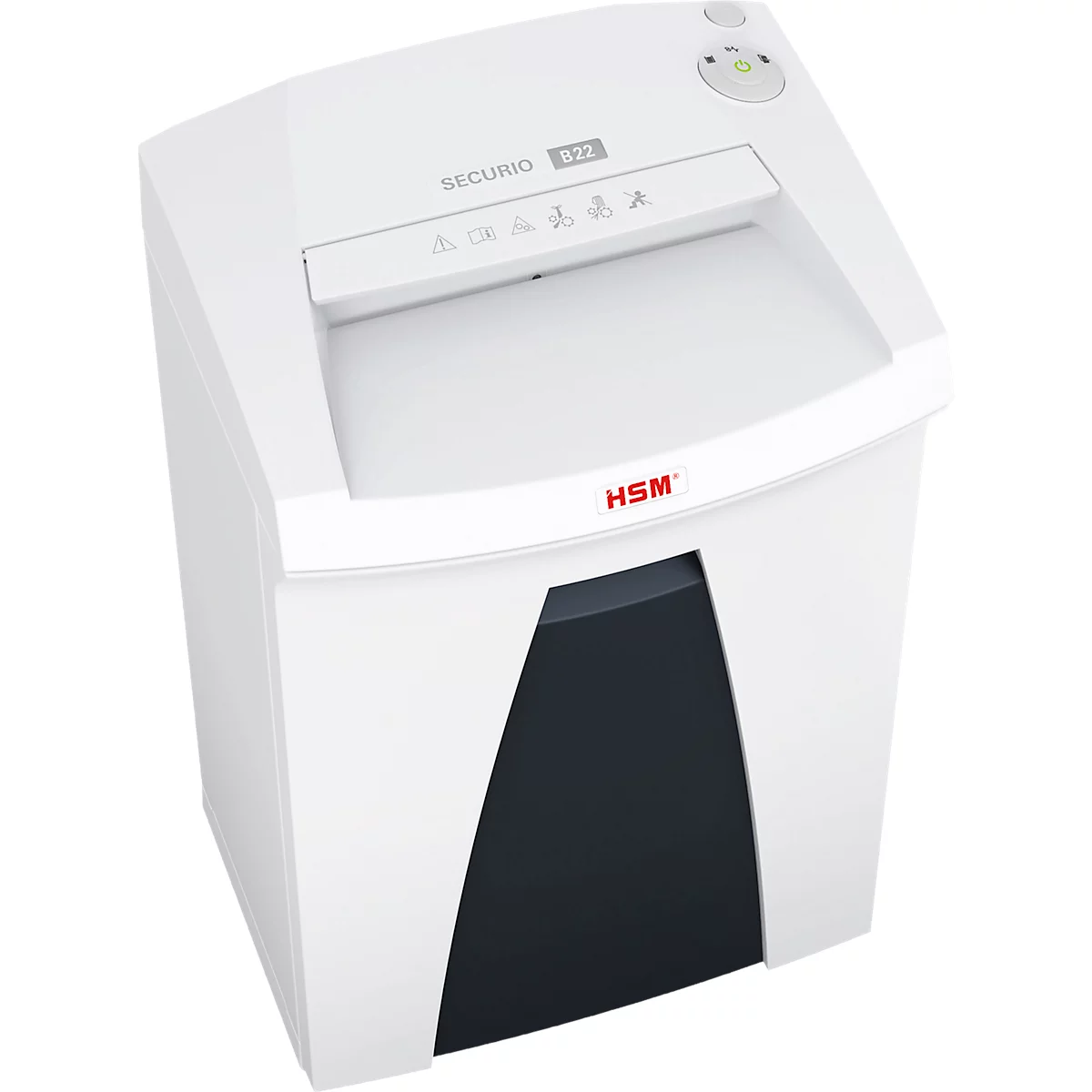 HSM SECURIO B22 papiervernietiger, veiligheidsniveau 2, strooksnede 3,9 mm, 15 vel, wit