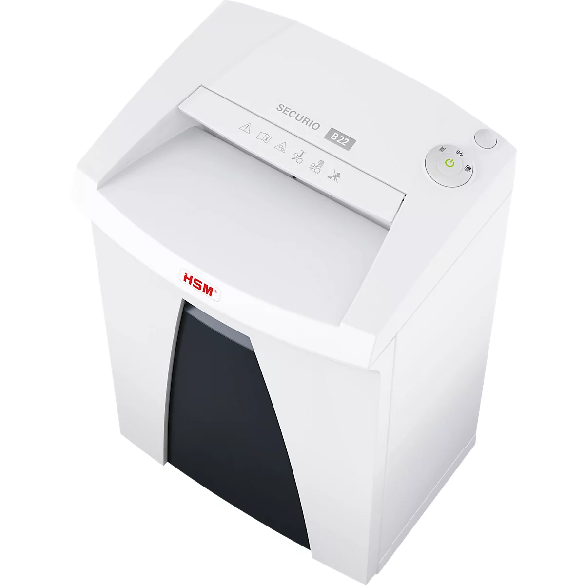 HSM SECURIO B22 papiervernietiger, veiligheidsniveau 2, strooksnede 3,9 mm, 15 vel, wit