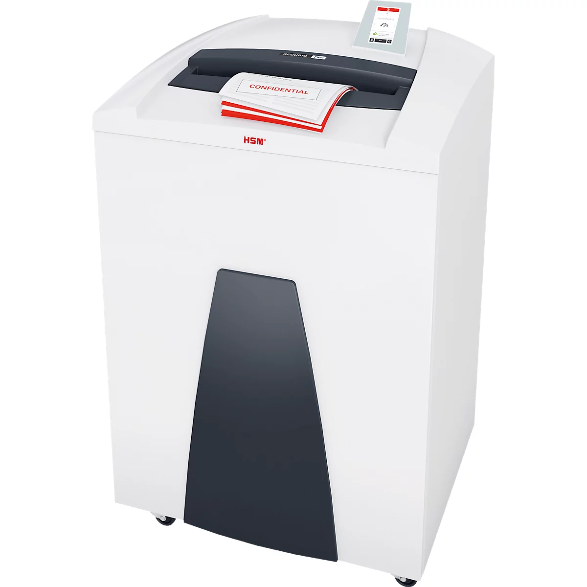 HSM SECURIO P44i papiervernietiger, veiligheidsniveau 2, strooksnede 3,9 mm, 63 vel, wit