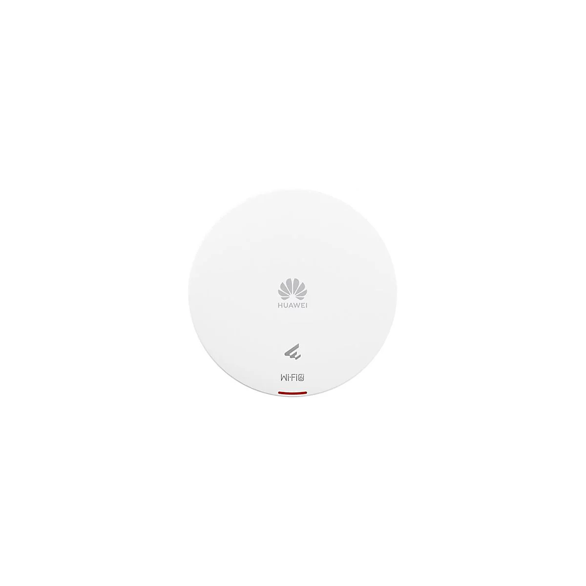 Runder, weißer Huawei Wi-Fi Router mit Logo, Schriftzug und roter LED-Leuchte.