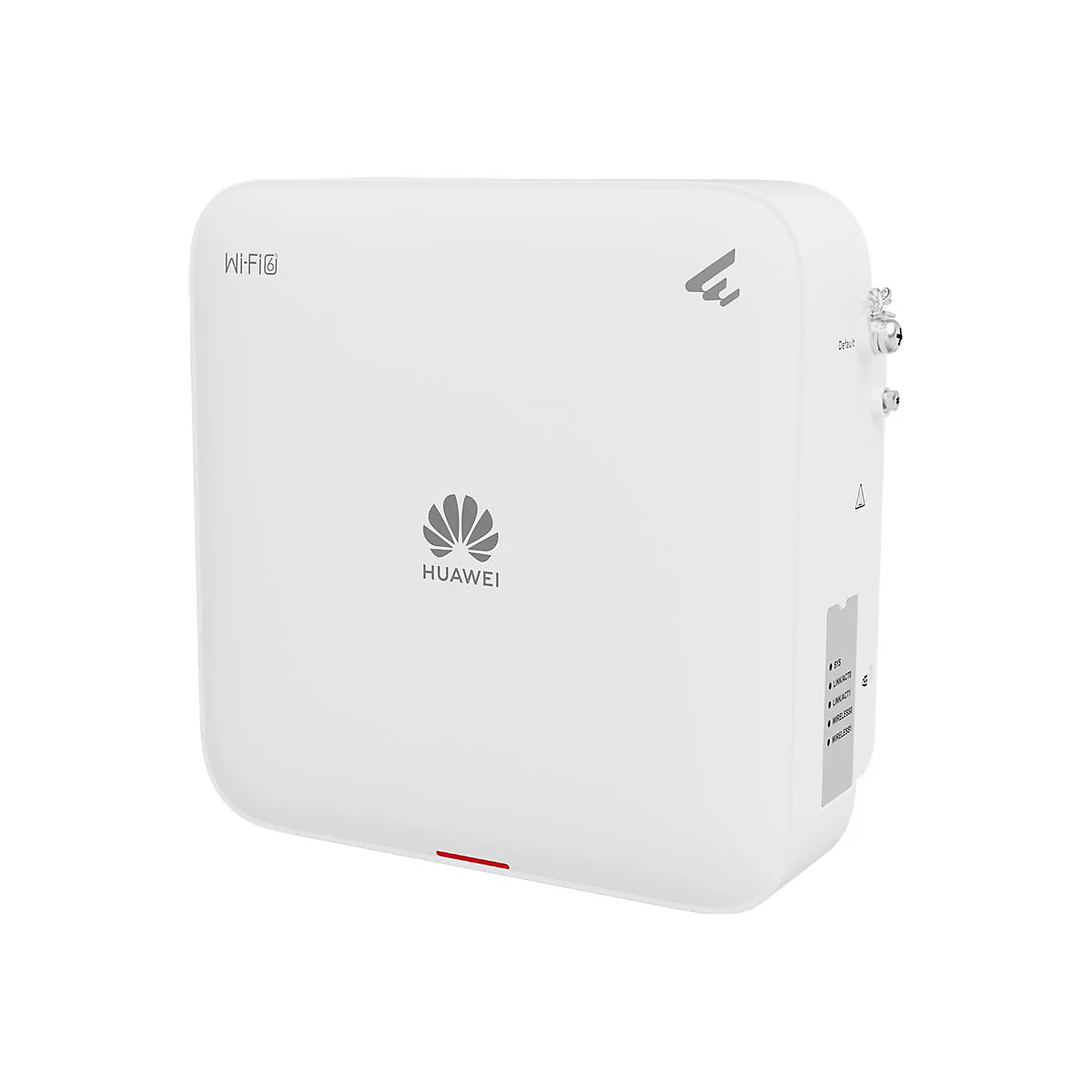Weißes WLAN-Gerät von Huawei. Oberhalb des Logos steht "Wi-Fi". Auf der Seite Anschlüsse und Anzeigeleuchten.