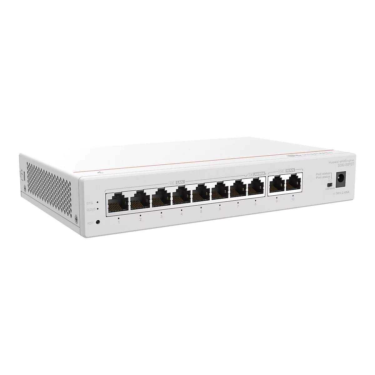 Huawei eKitEngine S380-S8P2T - Switch - managed - 1 x 10/100/1000 (PoE+) + 7 x 10/100/1000 - an Rack montierbar - PoE+ (124 W)