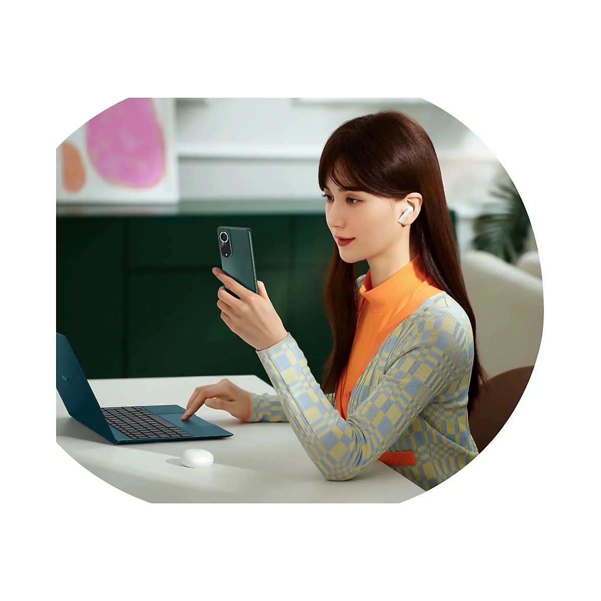 Huawei FreeBuds 5i - True Wireless-Kopfhörer - im Ohr - Bluetooth - aktive Rauschunterdrückung - Ceramic White