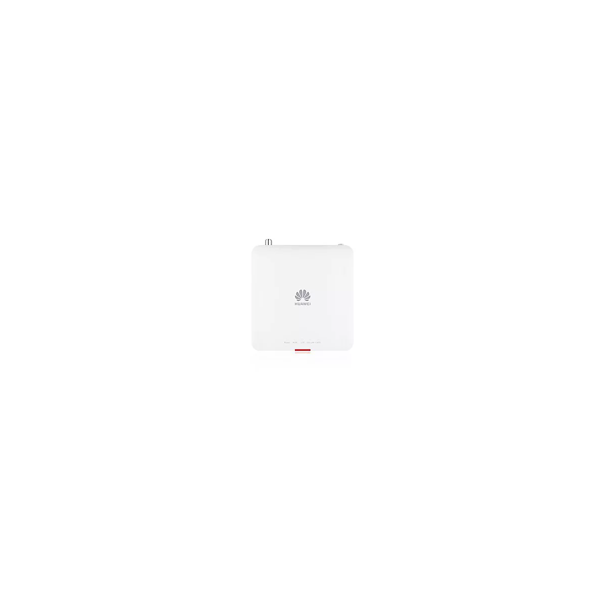 Weißer Huawei-Router auf weißem Hintergrund mit Firmenlogo und Status-LEDs.