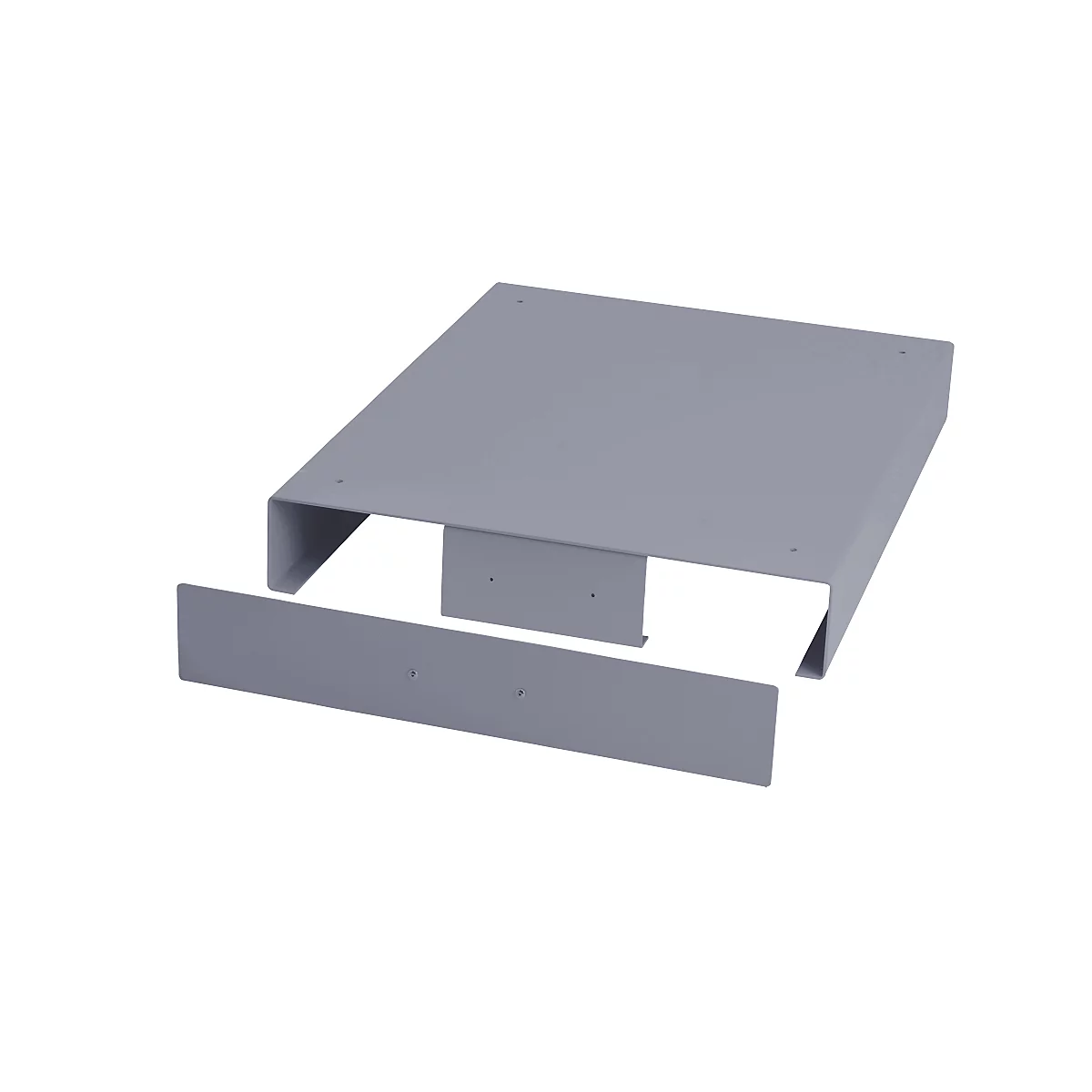 Hubwagensockel für Schubladenschrank Bedrunka+Hirth mit B 680 mm, inkl. Abdeckblech vorne & hinten, B 680 x T 500 x H 112 mm, Stahlblech