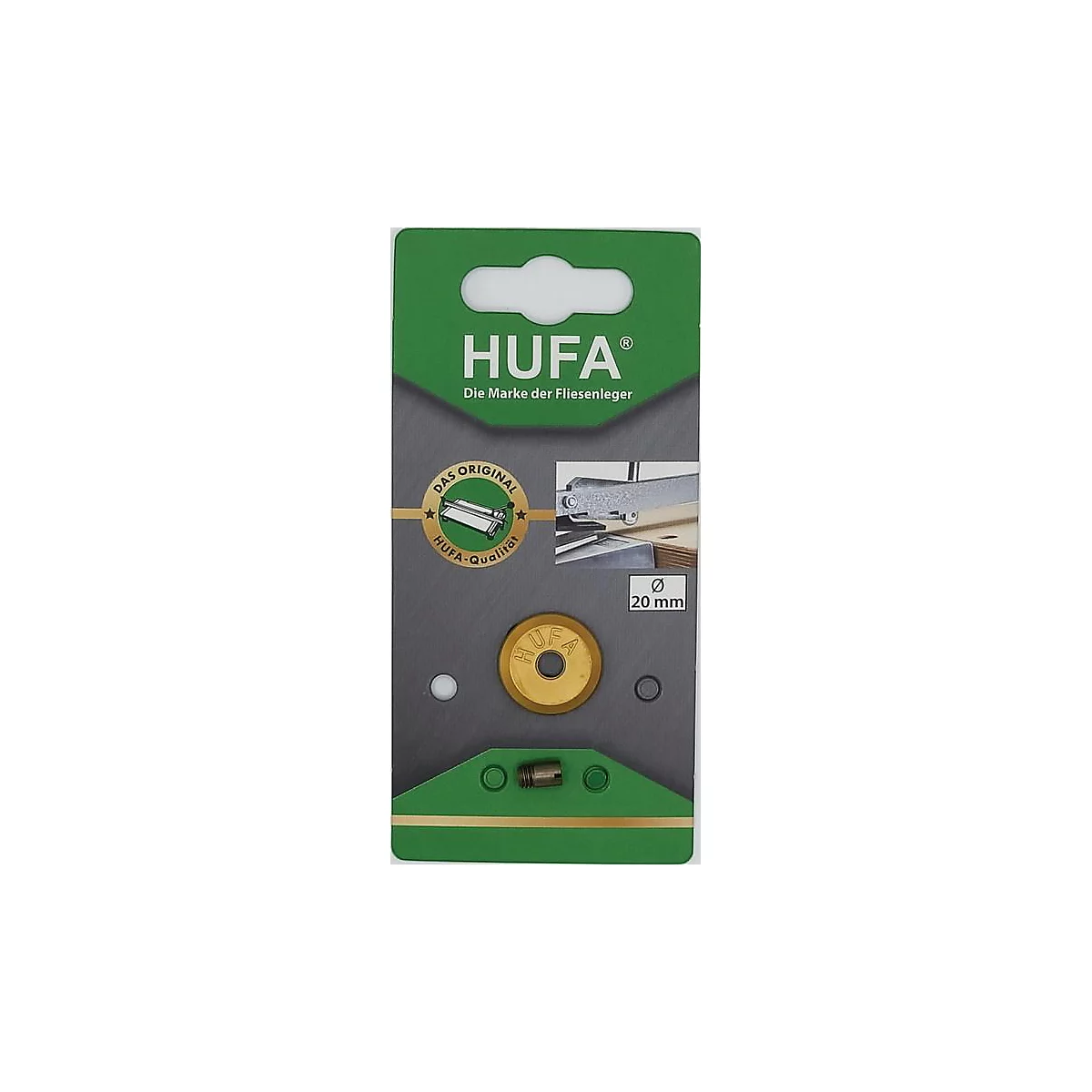 HUFA Schneidrädchen, Ø 20 x B 5,0 x S 3,0 mm, Hartmetall Titanbeschichtung, mit Achse