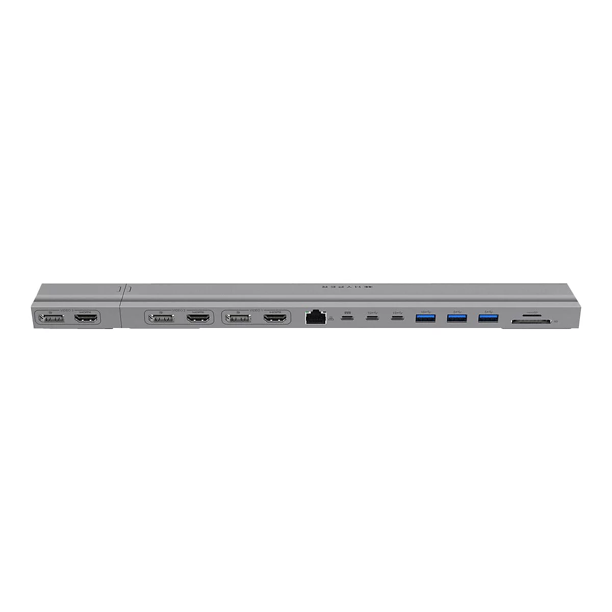 HyperDrive - Dockingstation - USB-C x 2 - 3 x HDMI, 3 x DP - 1GbE
