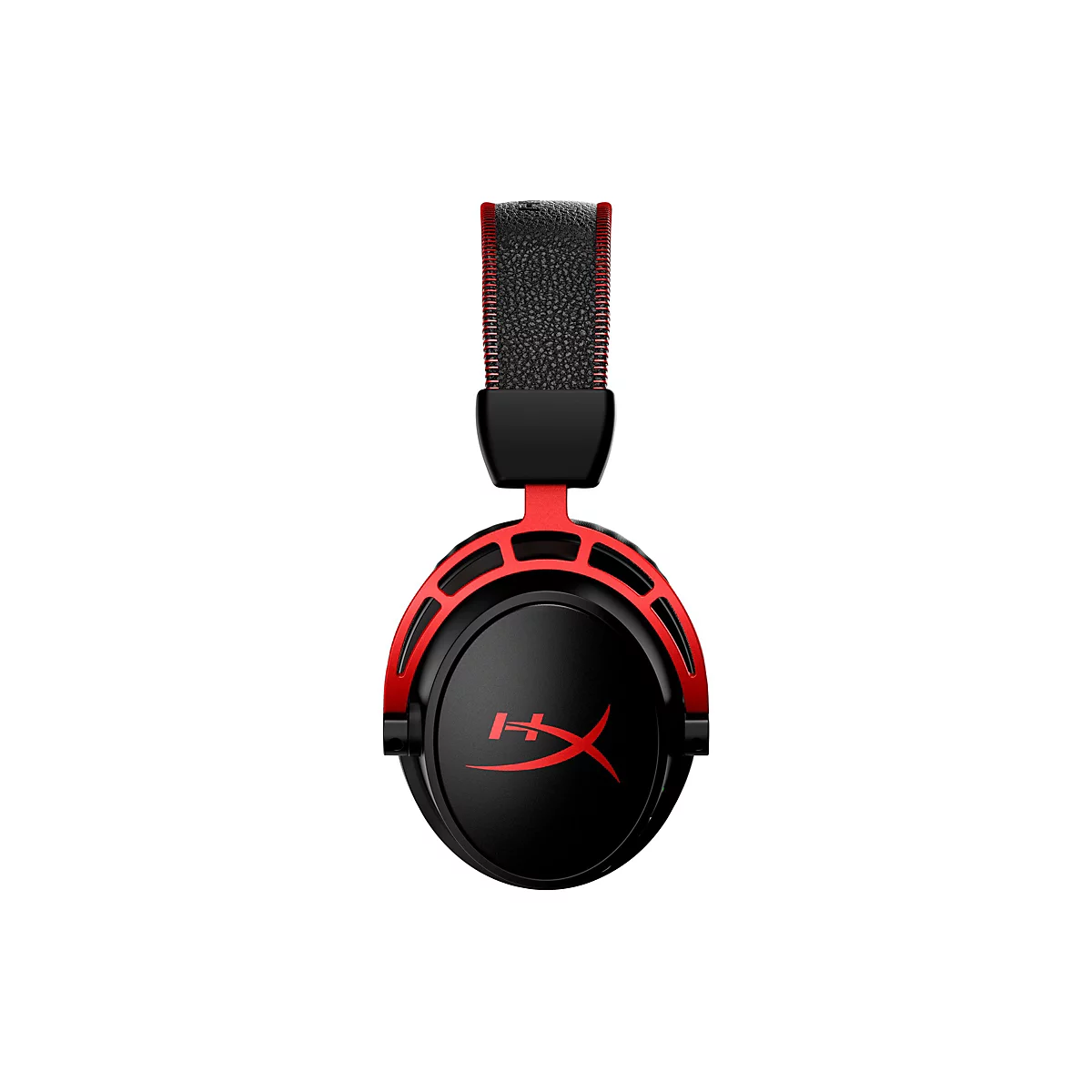Schwarzes Gaming-Headset mit roten Akzenten und HX-Logo auf weißem Hintergrund.