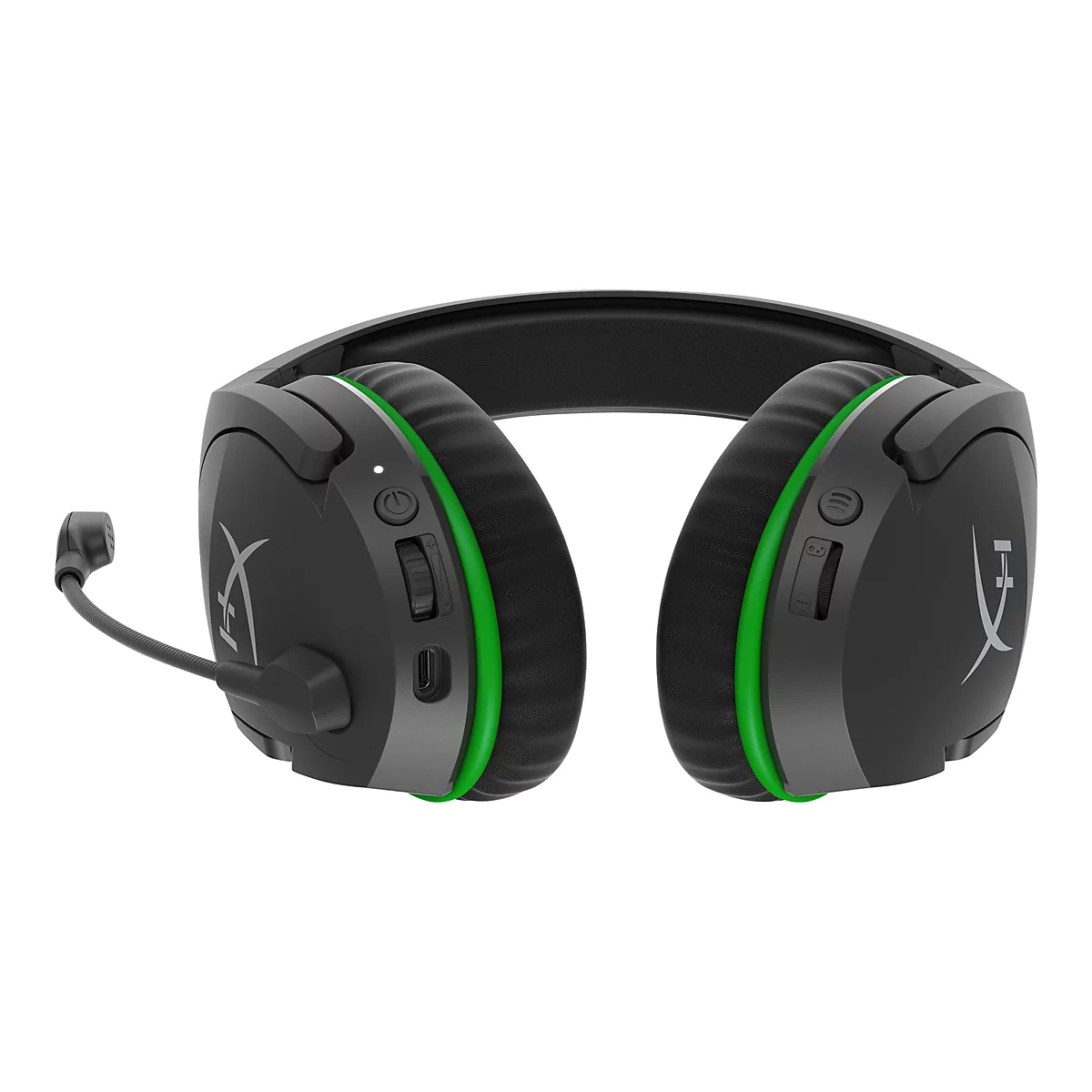 HyperX CloudX Stinger Core - Headset - ohrumschließend - 2,4 GHz - kabellos - Schwarz, grün, Grün-Grau