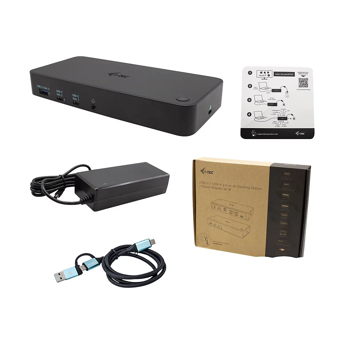 i-Tec - Dockingstation - USB-C / Thunderbolt 3 - 3 x HDMI, 2 x DP - 1GbE - Schweiz