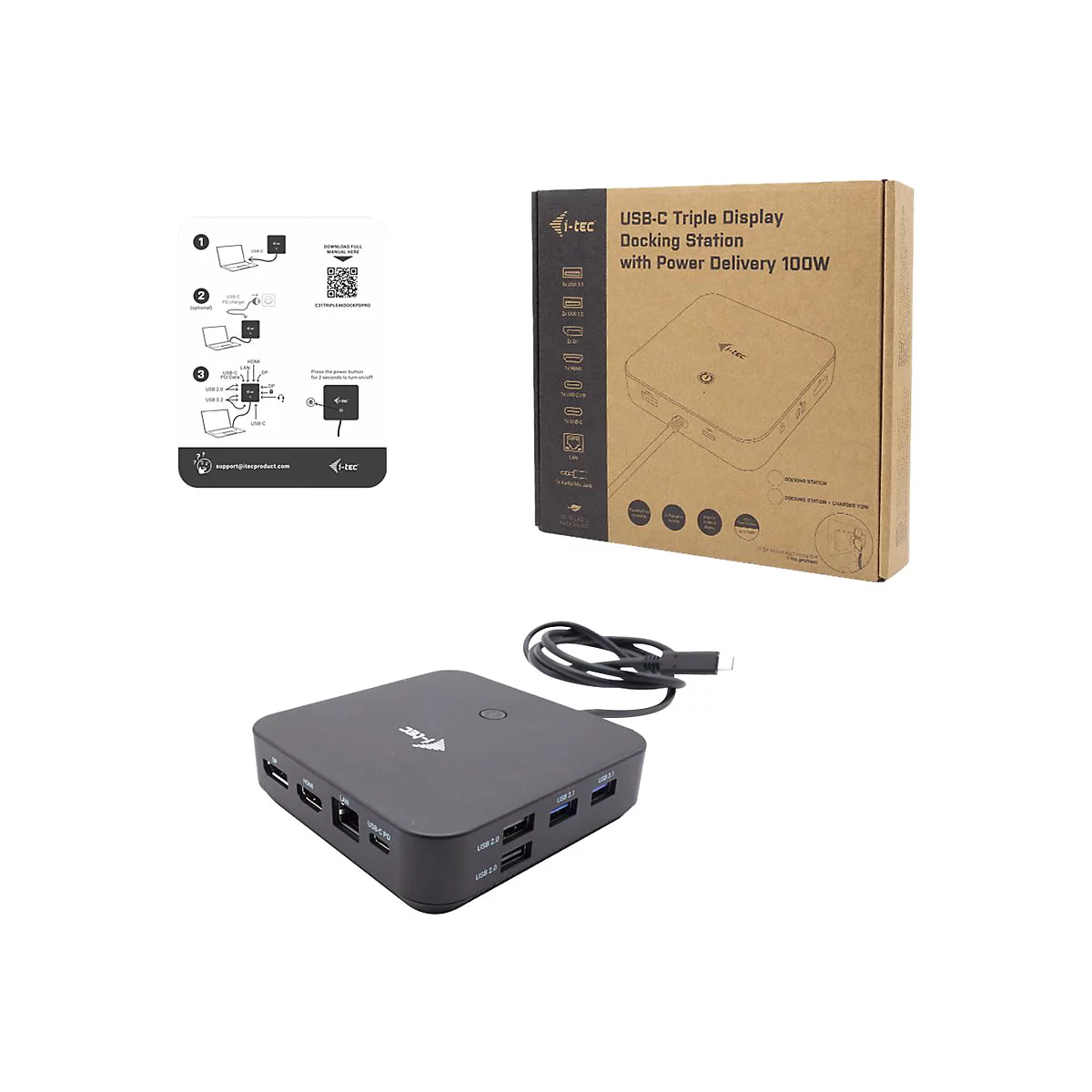 i-Tec - Dockingstation - USB-C / Thunderbolt 3/USB4 - 2 x DP, HDMI - 1GbE