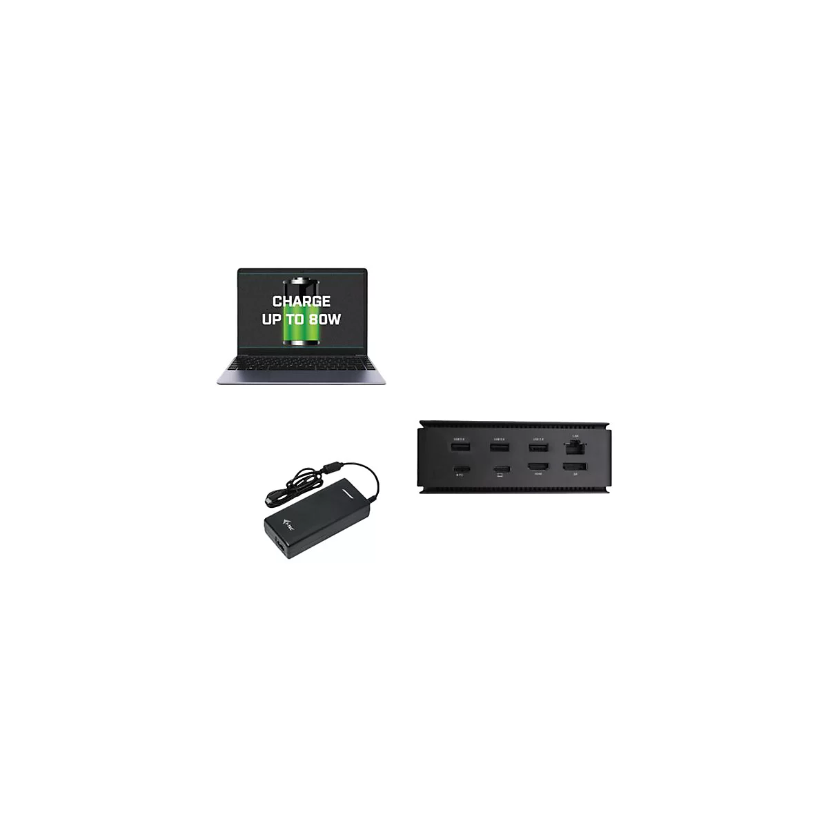 i-Tec - Dockingstation - USB4 / Thunderbolt 4 - HDMI, DP - 1GbE - 112 Watt