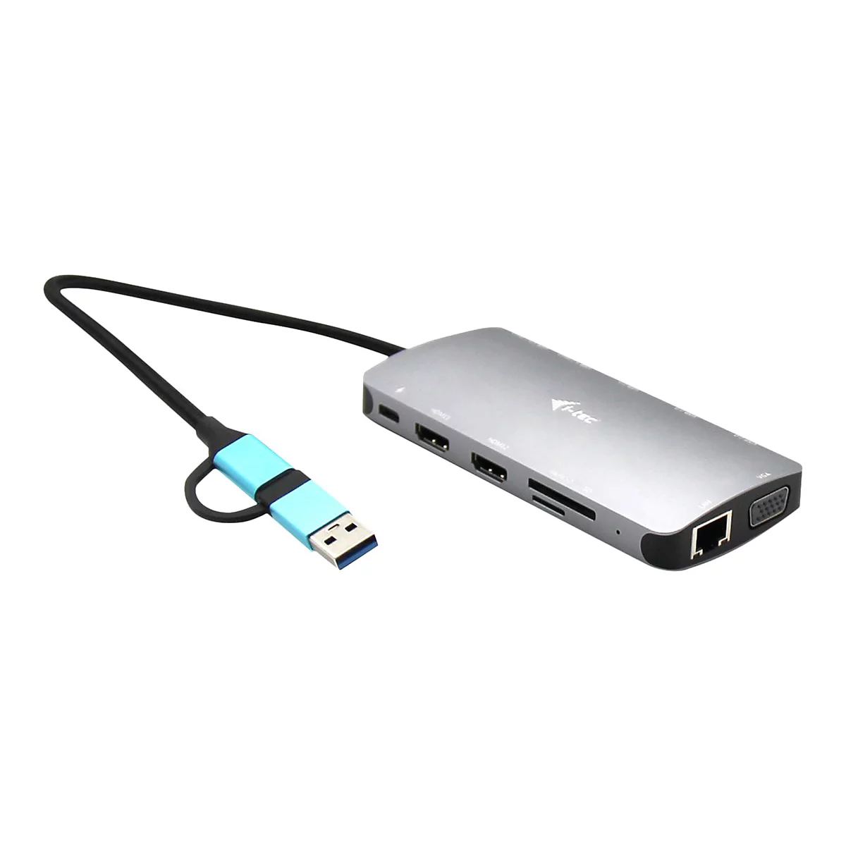i-Tec Nano Dock - Dockingstation - USB 3.0 / USB4 / Thunderbolt 4 - VGA, 2 x HDMI - 1GbE - 100 Watt