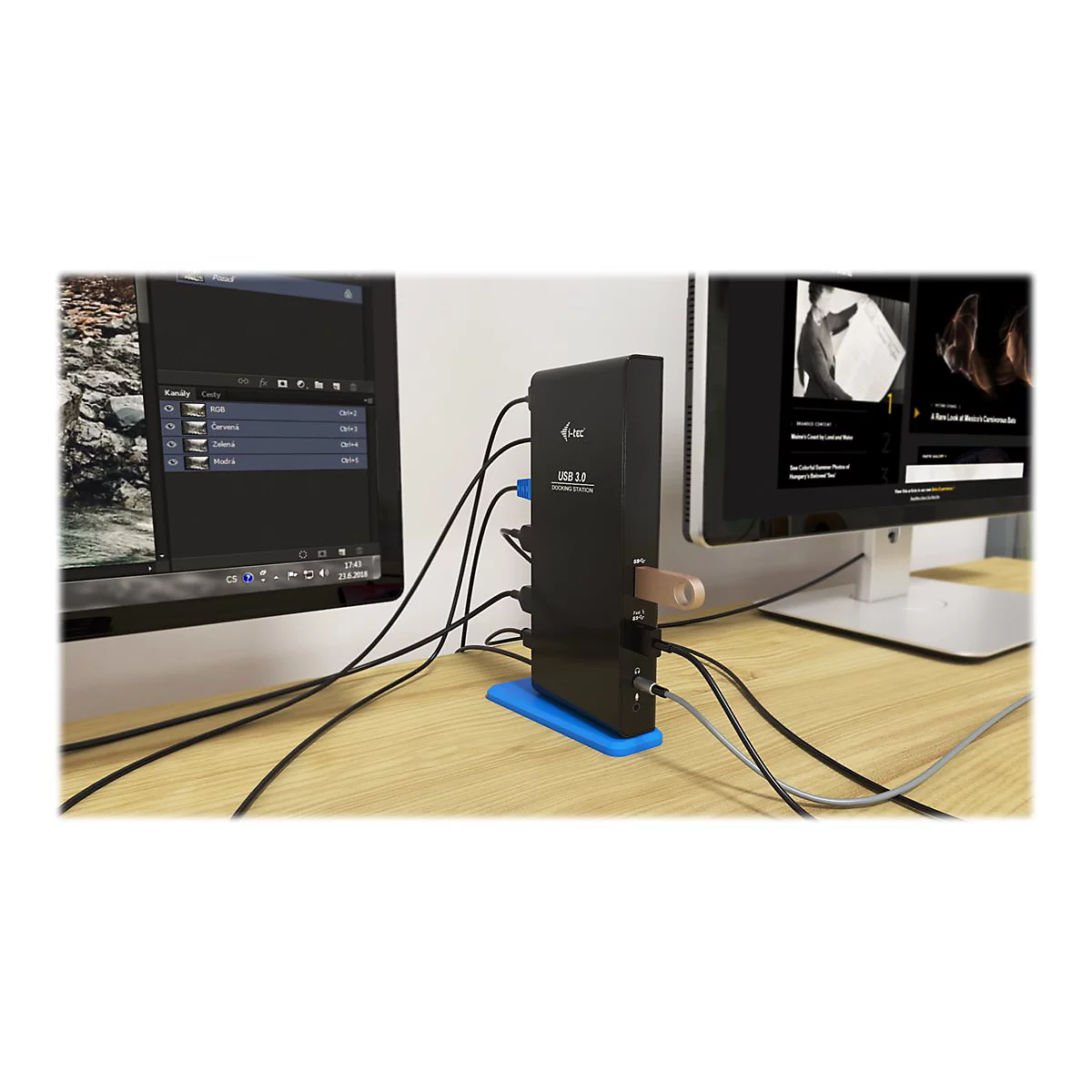 i-Tec USB 3.0/USB-C Dual HDMI Docking Station - Dockingstation - USB 3.0 - 2 x HDMI - GigE