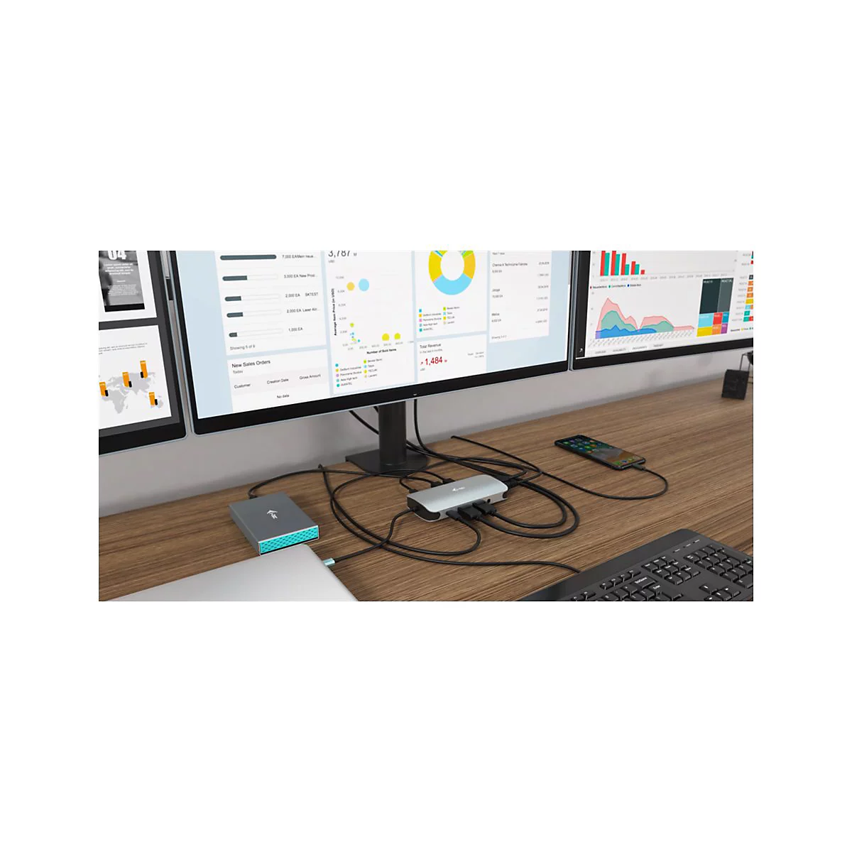 i-Tec USB-C Metal Nano 3x Display Docking Station + Power Delivery 100 W - Dockingstation - USB-C / Thunderbolt 3 - HDMI, 2 x DP - GigE