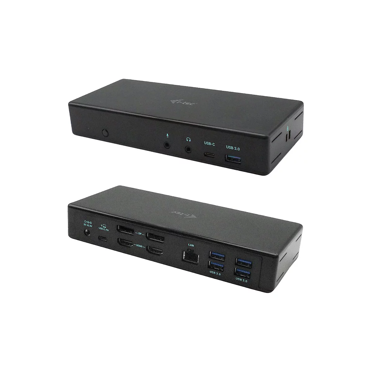 i-Tec USB-C Quattro Display Docking Station with Power Delivery - Dockingstation - USB-C / Thunderbolt 3 - 2 x HDMI, 2 x DP - 1GbE - mit i-Tec Universalladegerät 112 W