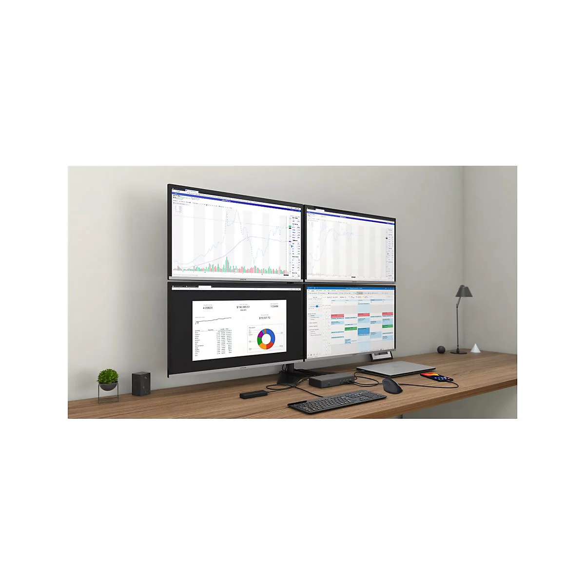 i-Tec USB-C Quattro Display Docking Station with Power Delivery - Dockingstation - USB-C / Thunderbolt 3 - 2 x HDMI, 2 x DP - 1GbE - mit i-Tec Universalladegerät 112 W