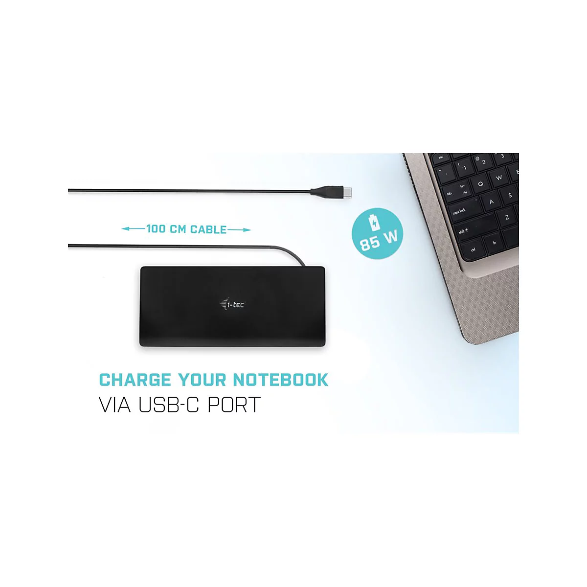 i-Tec USB-C Quattro Display Docking Station with Power Delivery - Dockingstation - USB-C / Thunderbolt 3 - 2 x HDMI, 2 x DP - 1GbE - mit i-Tec Universalladegerät 112 W