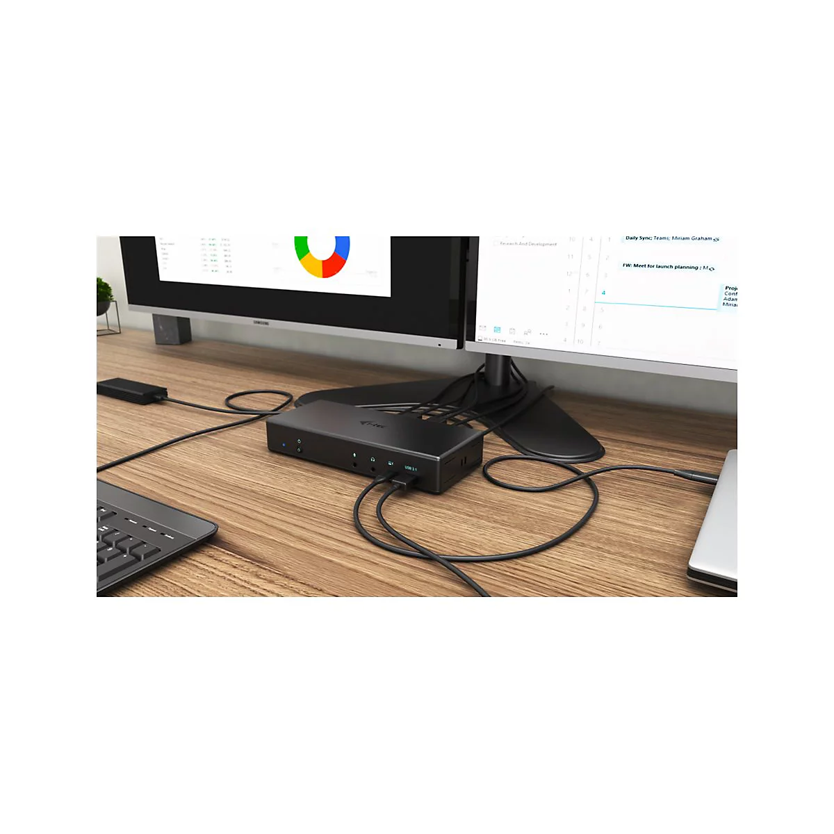 i-Tec USB-C Quattro Display Docking Station with Power Delivery - Dockingstation - USB-C / Thunderbolt 3 - 2 x HDMI, 2 x DP - 1GbE - mit i-Tec Universalladegerät 112 W