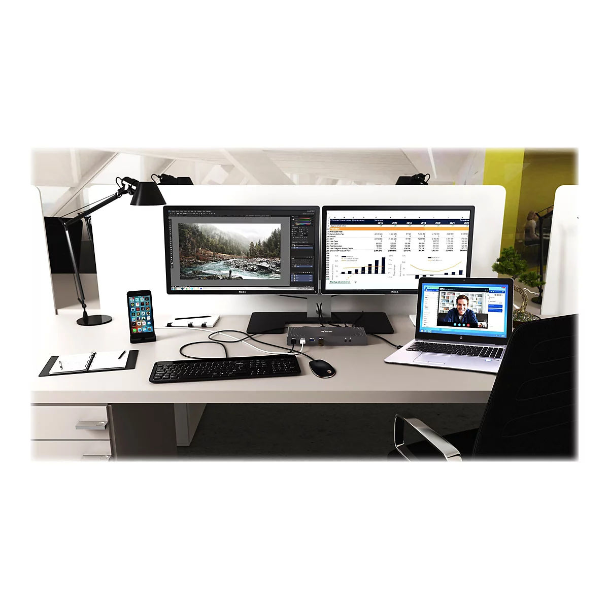 i-Tec USB-C / USB-A 3.0 4K Dual Video Docking Station - Dockingstation - USB-C - 1GbE - Europa