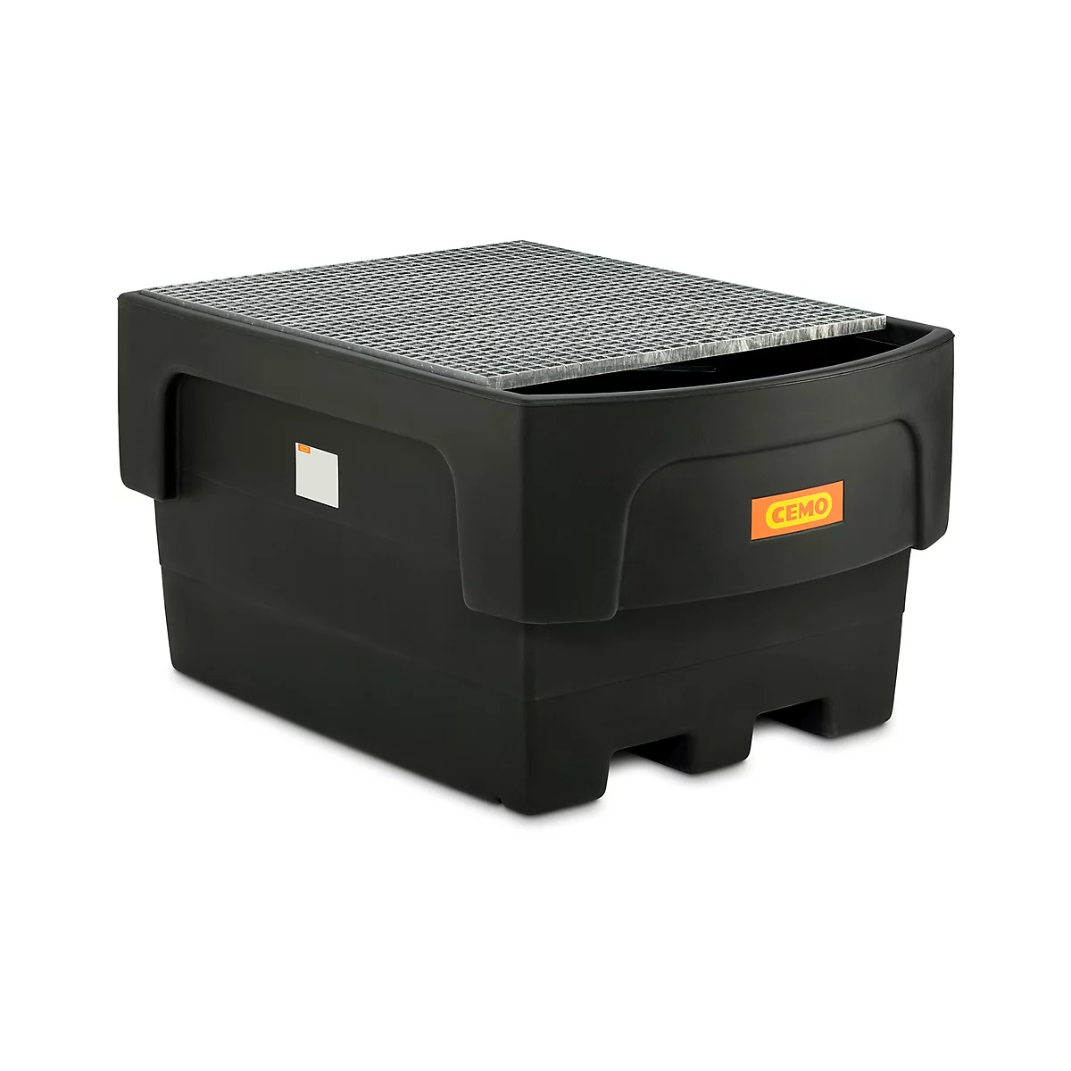 IBC-Auffangwanne, Polyethylen, 1100 l, 1500 kg, Abfüllvorsatz u. Stahlrost, unterfahrbar