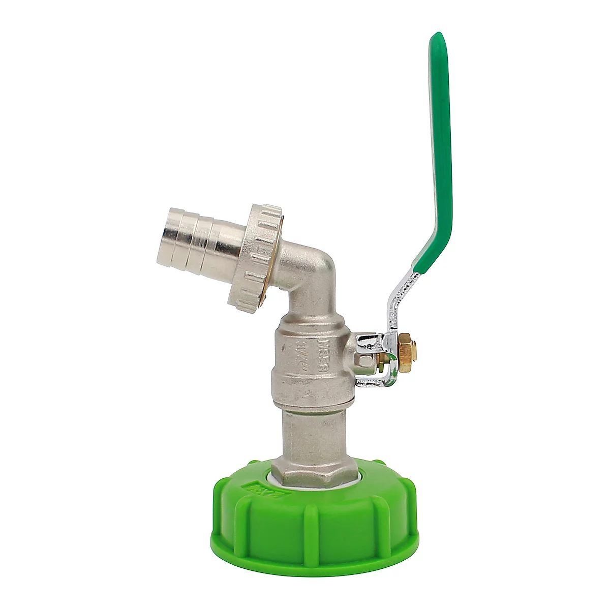 IBC kogelkraan, voor IBC-tanks met 2' uitlooparmatuur, grof schroefdraad, Ø 55-62 mm, metaal